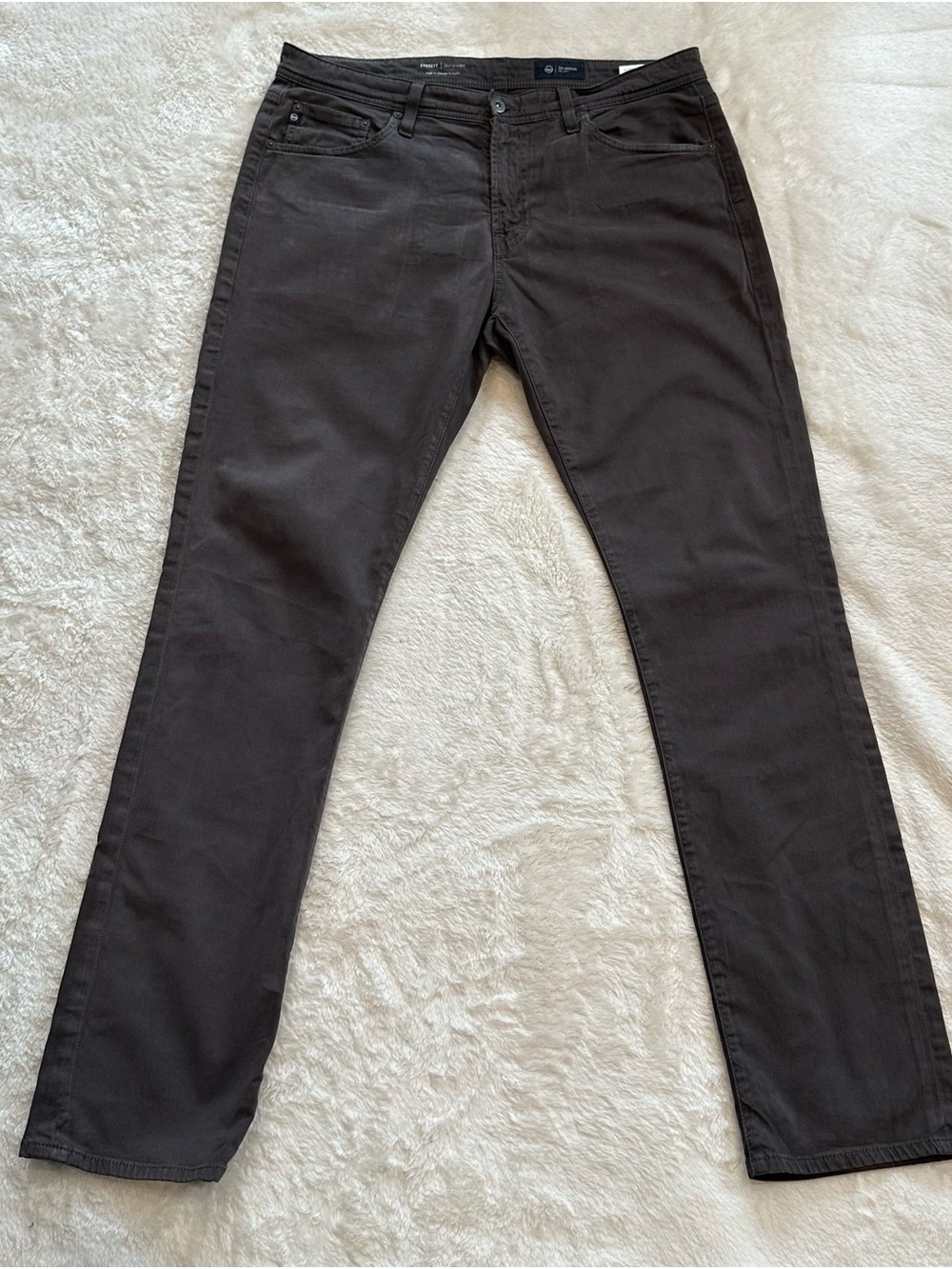 AG Adriano Goldschmied The Everett Slim Straight Pants Charcoal Grey Men's 35x33